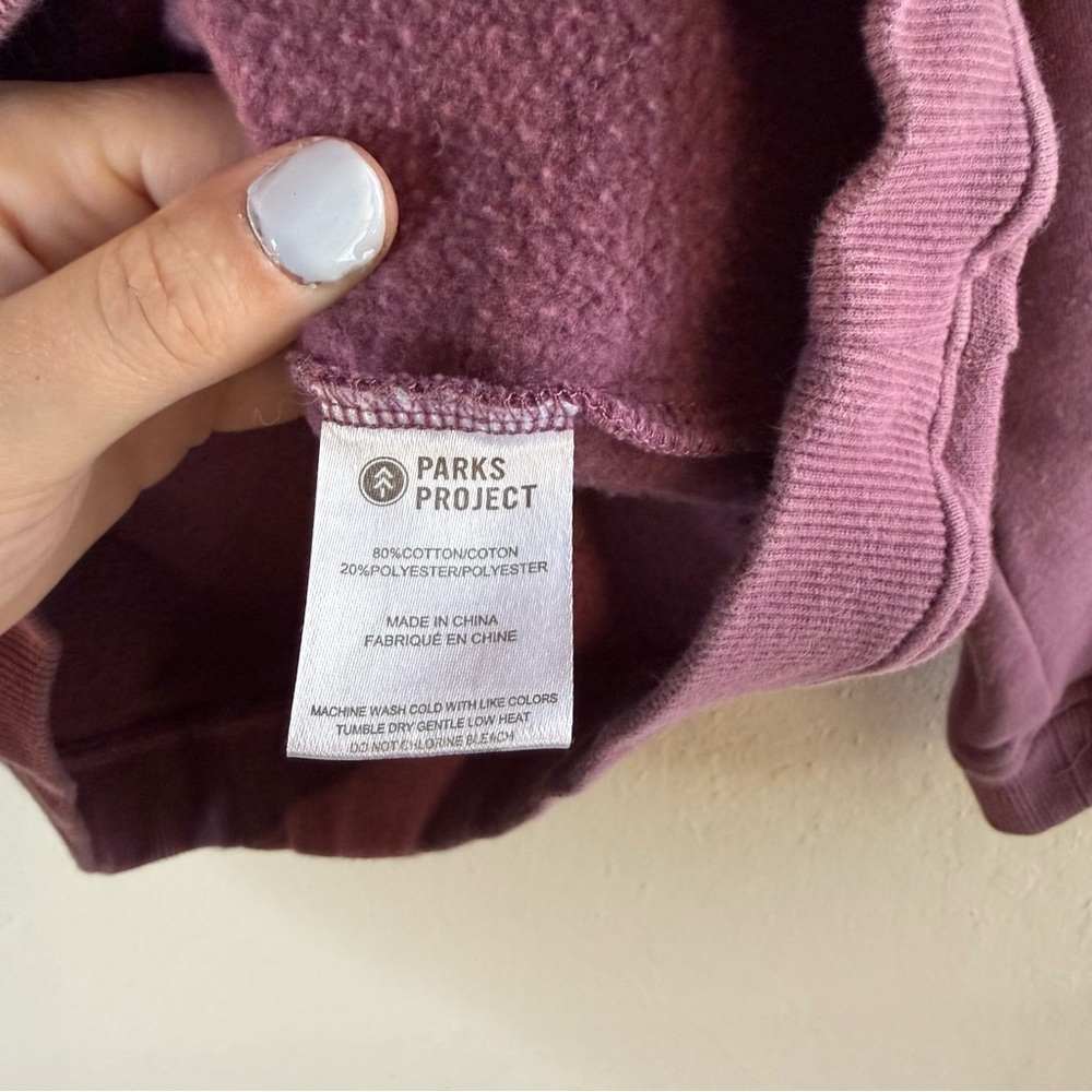 Parks Project Purple 'Leave No Trace' Kids Sweatshirt Size Medium Cotton - Picture 4 of 6